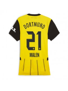 Billige Borussia Dortmund Donyell Malen #21 Hjemmedrakt Dame 2024-25 Kortermet